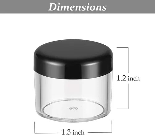 Vista 2 de 40 recipientes de plástico para cosméticos, tanque de almacenamiento transparente con tapa de rosca, tarros de almacenamiento para arcilla, líquido