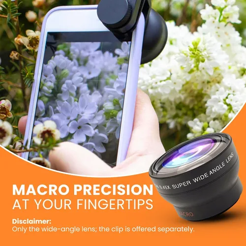 Vista 6 de iOgrapher Lente gran angular de 1.457 in para iPhone y teléfonos inteligentes, lente macro y lente ancha para teléfono, lente macro para iPhone