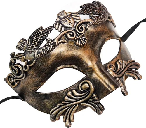 Vista 8 de Máscara de mascarada, máscara de plástico griego romano para fiesta de Halloween