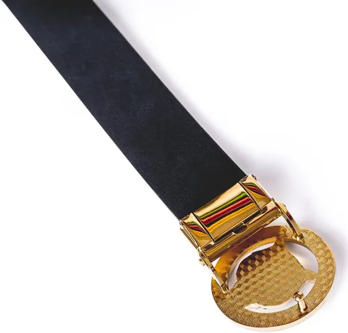 Vista 7 de Cinturón de cuero de vaca original con hebilla de tigre de oro y plata de lujo para hombre de 1.378 in