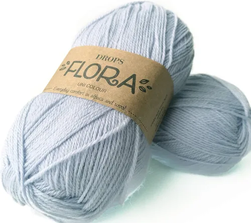 Vista 10 de 65% lana 35% hilo de alpaca, Drops Flora, 1 o superfino, peso de dedos, 4 capas, 1.8 onzas, 230 yardas por bola (01 blanco apagado)