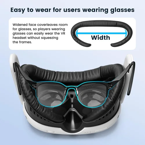 Vista 8 de Facial Interface & Face Cover Pad and Controller Grips Cover for MetaOculus Quest 3