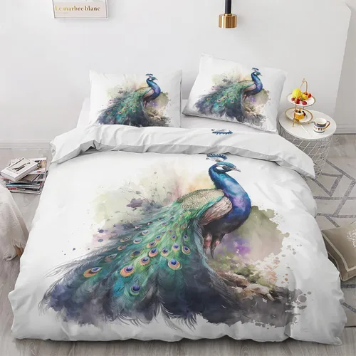 Vista 16 de Funda de edredón de águila calva tamaño individual Juego de ropa de cama de pájaros animales 2 piezas Funda de edredón