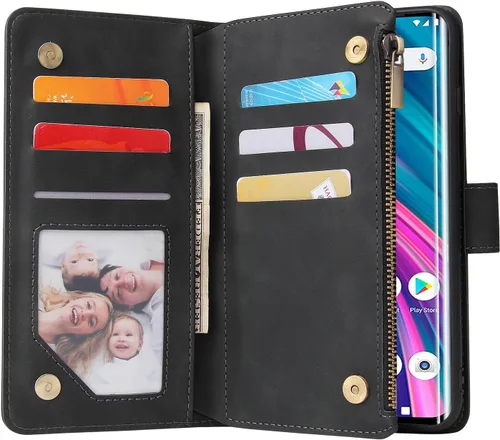 Vista 7 de Asuwish Funda compatible con BLU Bold N2, protector de pantalla de vidrio templado y funda de cuero con tapa para tarjetero, accesorios