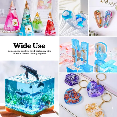 Vista 4 de LET'S RESIN Resina Epoxi Sin Burbujas, Kit de Resina Cristalina Transparente de 23oz para Manualidades, Joyería, Arte, Fundición, Kit de Arte DIY