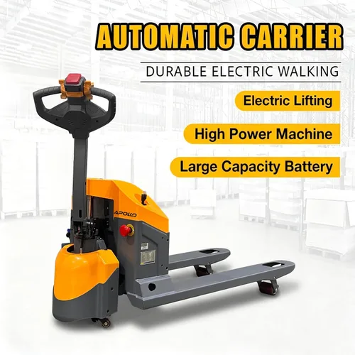 Vista 2 de Apollo Transpaleta eléctrica completa Heavy Duty Mini Truck Walkie Pallet Jack para escena estrecha 3300lbs Capacidad 48 "x 27" Horquilla