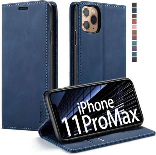 Vista 11 de japezop Funda para iPhone 11 Pro, iPhone 11 Pro funda tipo cartera para mujeres u hombres con [bloqueo RFID] soporte para tarjetas de crédito, funda
