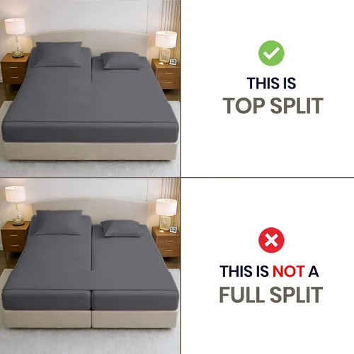 Vista 5 de SGI bedding Juego de sábanas King de 36 pulgadas, 100 % algodón egipcio, 1000 hilos, sábana superior flexible para cama ajustable, juego de sábanas