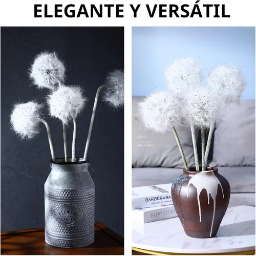 Vista 8 de TOPIA Flores Artificiales de Diente de León Hermosas Flores Falsas de Diente de León para Decoración del Hogar (4 Piezas) (Blanco)