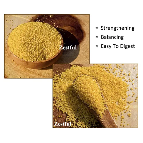 Vista 4 de Zestful Foods Mijo descascarado, grano de mijo, semillas de mijo, harina de mijo sin gluten, grano entero, orgánico, 2 libras