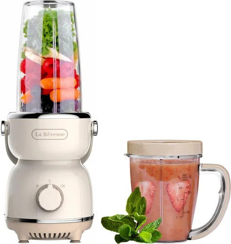 Vista 3 de La Reveuse Licuadora de tamaño personal de 300 W (plateado) + La Reveuse Retro Blender 300 W