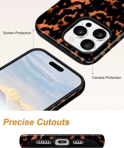 Vista 253 de Jusy Funda compatible con MagSafe con estampado de caparazón de tortuga marrón para iPhone 7/8/SE, cubierta protectora de TPU suave magnética