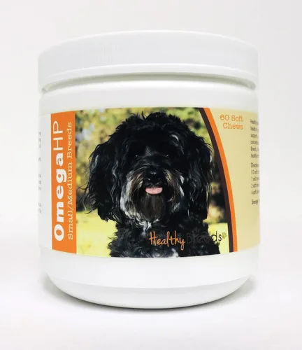 Vista 200 de Healthy Breeds Affenpinscher Omega HP - Masticables suaves para piel y pelaje, 60