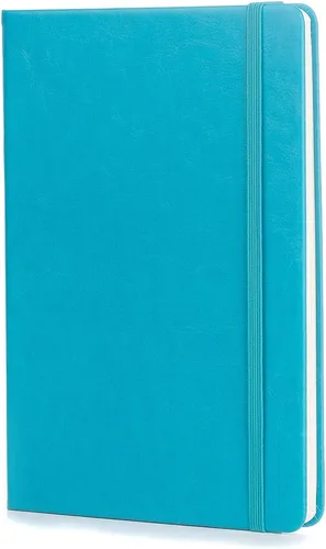 Vista 2 de Guissi Cuaderno clásico de cuadrícula de puntos, tapa dura A5, papel grueso sin ácidos de 2.82 oz/m², con bolsillo interior fino, piel sintética