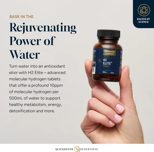 Vista 3 de Quicksilver Scientific H2 Elite - Hidrógeno molecular para apoyo energético + metabolismo, tabletas de agua perfectas para contenedores abiertos