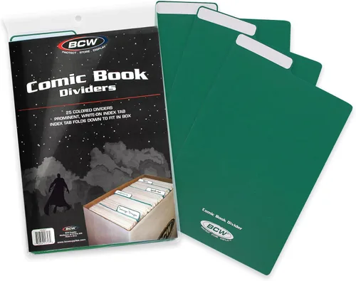 Vista 9 de BCW Separadores para cómics - 25 unidades Separadores de plástico de polietileno archivístico Organiza cómics eficientemente en cajas de Negro