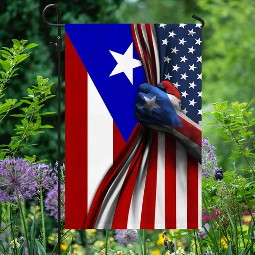 Vista 10 de Banderas de Puerto Rico – Bandera estadounidense puertorriqueña – Bandera de jardín de 12 x 18 pulgadas, decoración para exteriores, lona resistente