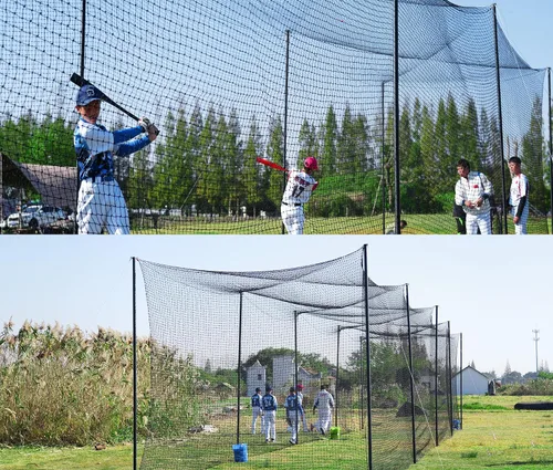 Vista 8 de Jaula de bateo de béisbol, redes de béisbol de 20/35/55/70 pies para jaula de bateo, redes de jaula de bateo de béisbol y sóftbol para entrenamiento