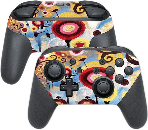 Vista 25 de MightySkins Skin compatible con Nintendo Switch Pro Controller - Negro abstracto Funda protectora de vinilo duradera y única Fácil de aplicar