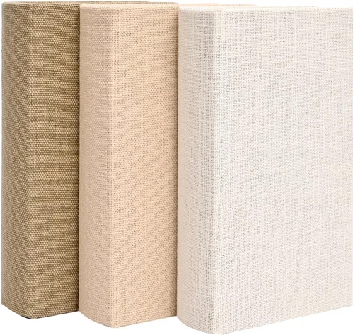 Vista 15 de DECOR4SEASON Juego de 3 cajas de libros de imitación decorativas de lino