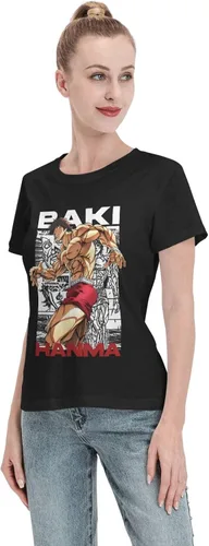 Vista 4 de Anime Baki The Grappler T Shirt Womens Summer O-Neck Tops Casual Short Sleeves Tee Black