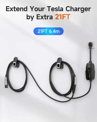 Vista 3 de SEGUMA Cable de extensión de cargador EV para Tesla, cable de extensión NACS para cargador NACS de nivel 1 y 2, conector de pared Tesla, cable
