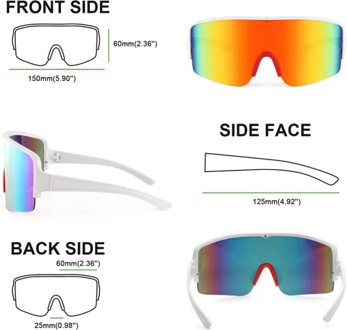 Vista 8 de Karsaer Vision - Gafas de sol deportivas envolventes de los años 80, softbol, béisbol, correr, ciclismo, exteriores, sombras
