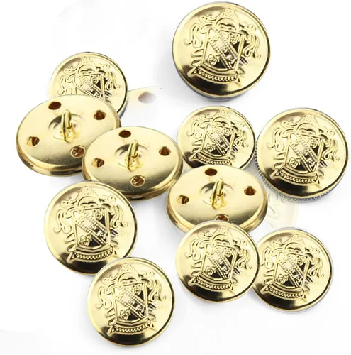 Vista 3 de Juego de 14 botones de metal para blazer, botones dorados para blazer, botones metálicos extraíbles sin costuras de 0.71 pulgadas y 0.91 pulgadas
