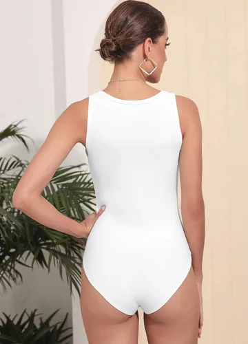 Vista 4 de UNTYHOTS Camiseta sin mangas para mujer, cuello redondo, cuello redondo, sin mangas