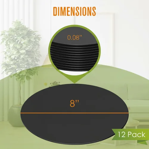 Vista 2 de Houseables Mirror Centerpieces for Tables, Round Mirrors for Centerpieces, Mirrored Trays, Round Table Plate Tray, Circle, Glass Charger, Wedding