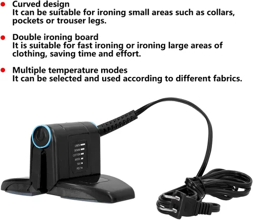 Vista 6 de Yosoo Mini plancha eléctrica antideslizante antiadherente de doble capa portátil mini cuello alto plancha eléctrica para viajes familiares US