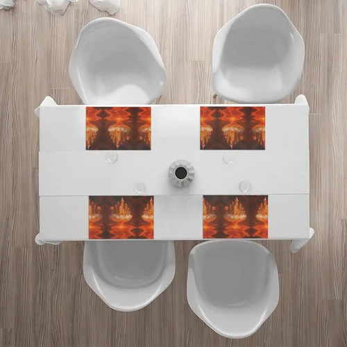 Vista 6 de Rectangular Placemats Set of 4, Heat Resistant Candy Castle Printed Kitchen Dining Table Mats