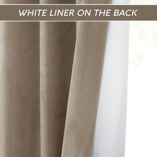 Vista 4 de RYB HOME Cortinas de terciopelo beige camello de 84 pulgadas, cortinas de ventana de 2 capas resistentes con cinta plisada, cortinas opacas