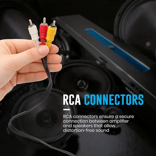 Vista 6 de Amplificador de audio para vehículos de 4 canales, amplificador mono de alta potencia de 200 WRMS con filtro subsónico y filtro de paso bajo estable