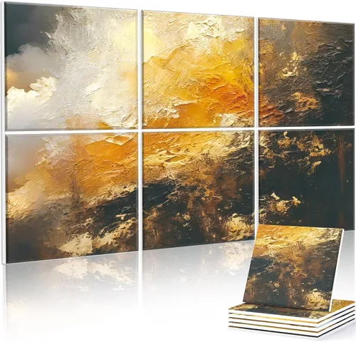 Vista 19 de JBER Paneles acústicos artísticos, paquete de 8 paneles acústicos para decoración de pared con autoadhesivos, paneles de absorción de sonido