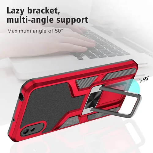 Vista 5 de Asuwish Funda compatible con Xiaomi Redmi 9A Redme 9i y protector de pantalla de vidrio templado, soporte de anillo, soporte magnético, accesorios