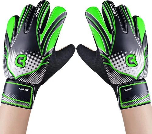 Vista 40 de Guantes de portero de fútbol para jóvenes y niños, guantes de portero con palmas de súper agarre, guantes de fútbol antideslizantes, protección