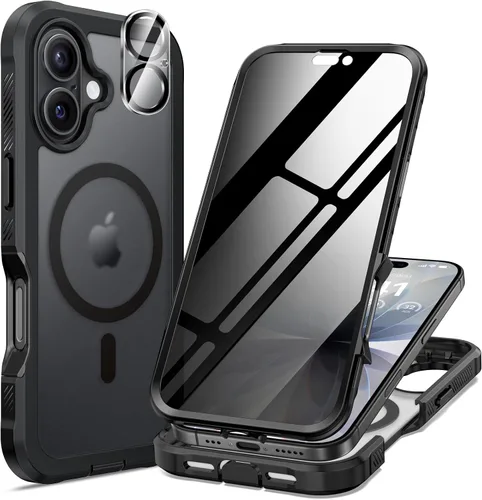 Vista 39 de seacosmo para iPhone Air Funda, Carcasa Completa con Protector de Privacidad de Vidrio Templado 9H Integrado y Protector de Lente de Cámara