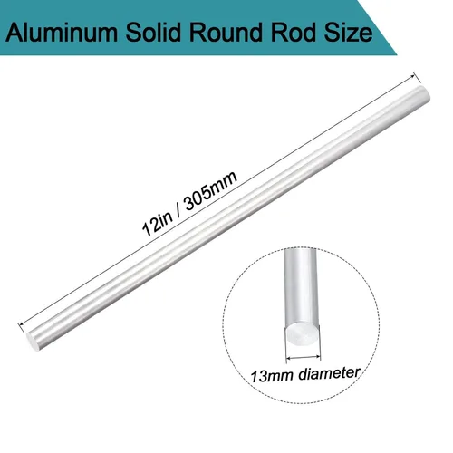 Vista 3 de 5 piezas 1/2 "aluminio 6061 redondo varilla 12" largo sólido T6511 torno extruido stock