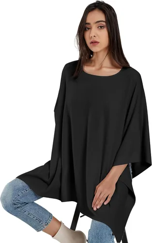 Vista 5 de Suéter sin botones para mujer chal de cachemira ajuste holgado para otoño e invierno