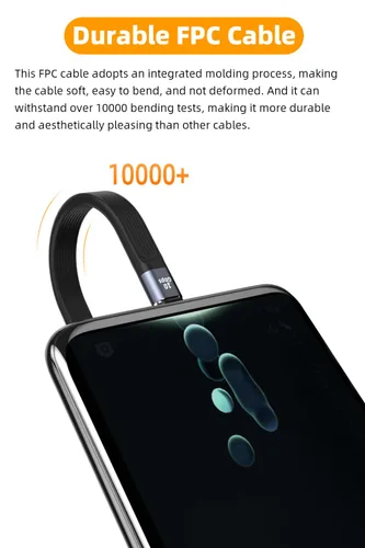 Vista 4 de AreMe Cable USB C corto de 5.3 pulgadas, cable de carga rápida USB A a USB C de 60 W, soporta transferencia de datos de 10 Gbps para SSD portátil