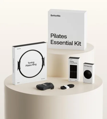 Vista 8 de BetterMe Pilates Essential Kit - Pilates Ring, Long Resistance Bands, Pilates Loop Bands, Ball and More - Complete Home Pilates Kit for Women