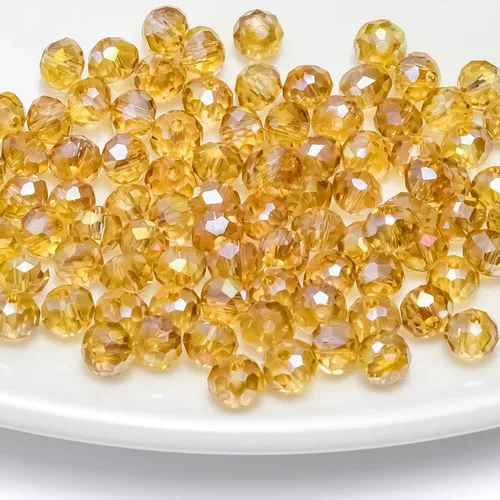 Vista 18 de 246 cuentas de cristal redondas de 0.118 pulgadas (0.118 in) con múltiples facetas sueltas espaciadoras de cristal para hacer joyas, pulseras