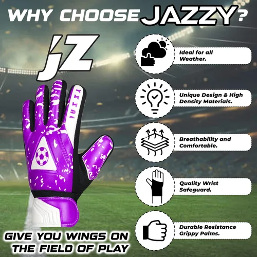 Vista 3 de Guantes de portero juvenil con doble protección para la muñeca, material de látex antideslizante