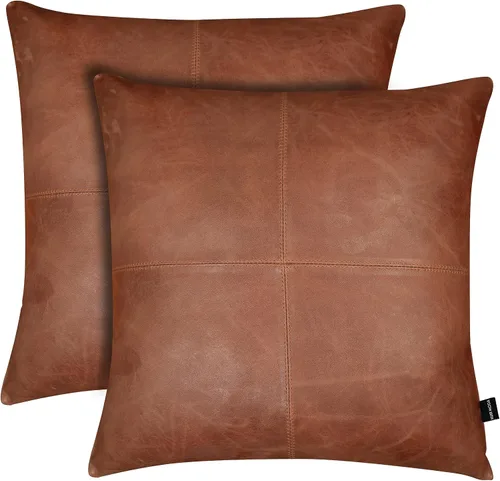Vista 77 de Funda de almohada de piel de cordero – Funda de cojín decorativa para sofá – Fundas para sala de estar y dormitorio, 22 x 22 pulgadas – Paquete de 2