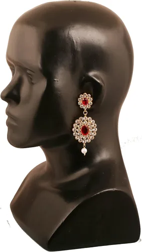 Vista 2 de Touchstone "Hollywood Glamour Oscar Collection" Aretes de araña de cristales indios deslumbrantes para mujer