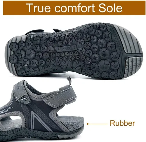 Vista 5 de QUANDELI Sandalias deportivas para hombre, sandalias de agua con punta abierta con soporte de arco, impermeables, ligeras, informales, atléticas