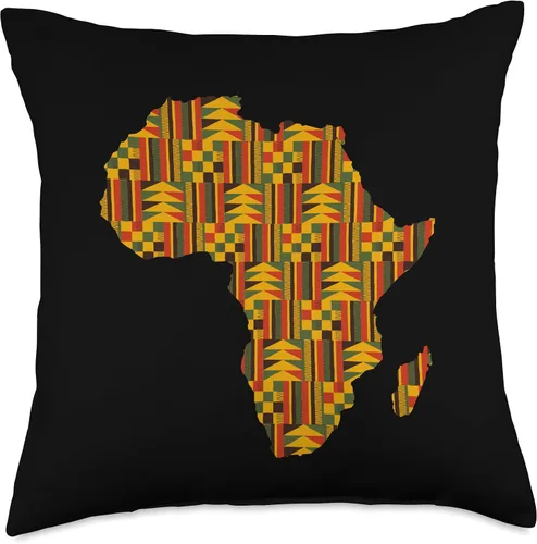 Vista 4 de African Family Kente Clothing for Men women Kids Kente African Pride - Almohada tradicional con diseño étnico de mapa de África, 16 x 16 pulgadas