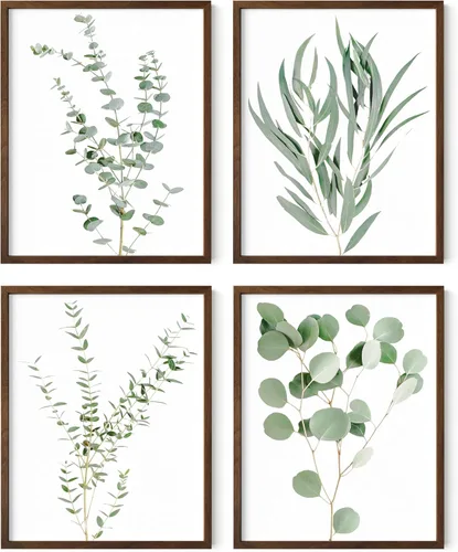 Vista 54 de HAUS AND HUES Arte de pared floral gris, juego de 4 pósteres de plantas para pared vintage, impresiones botánicas, cuadros de flores en blanco