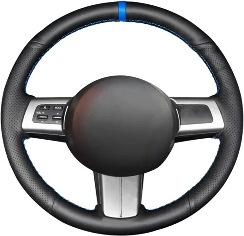 Vista 10 de MEWANT Funda de volante de automóvil para Mazda MX-5 2016 2017 2018 2019 cuero cosido a mano